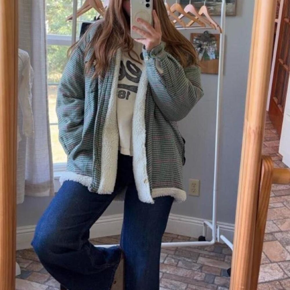 Unbranded Women's Green and Grey Coat